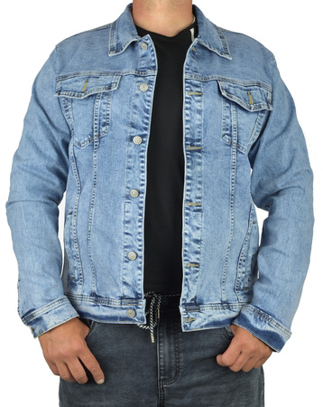 Kurtka męska jeans – elastyczna, jasna marmurkowa od L do 4XL