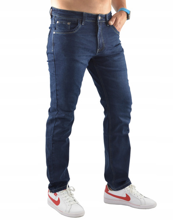 Spodnie męskie granatowe długość nogawki L34 jeansy dla wysokich