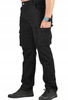 Spodnie Ocieplane polarem Męskie Bojówki Czarne EVIN jeans od W 32 do W 42 dł. L 30