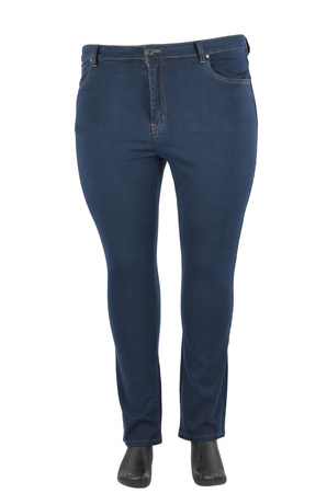SPODNIE DAMSKIE JEANSY KAIWEISHI GRANATOWE W 46