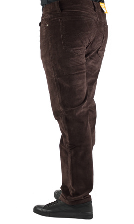 Sztruksy Męskie Brązowe St.Leon Spodnie tradycyjne nadwymiar od W 39 do W 48