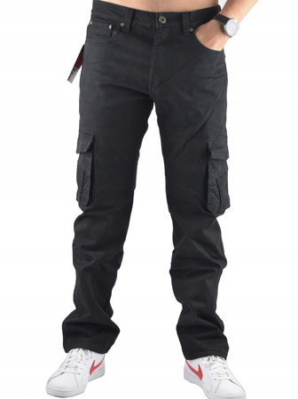 MESKIE JEANSY ST.LEONf BOJÓWKA OCIEPLANE CZARNE 39