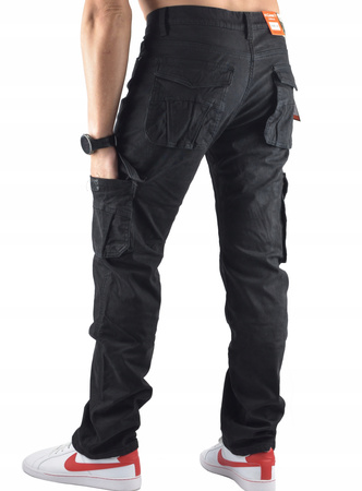 MESKIE JEANSY ST.LEONf BOJÓWKA OCIEPLANE CZARNE 39