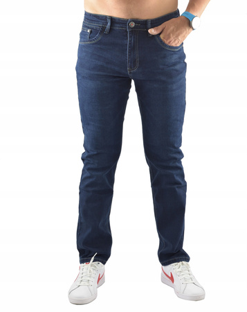 Spodnie męskie granatowe długość nogawki L34 jeansy dla wysokich
