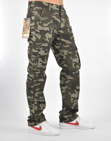 Meskie jeansy K&L spodnie moro bojówka