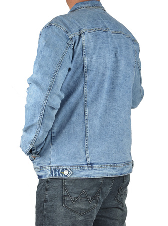 Kurtka męska jeans – elastyczna, jasna marmurkowa od L do 4XL