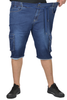 Krótkie jeansowe bojówki męskie plus size. W kolorze granatowym, od W 39 do W 48 
