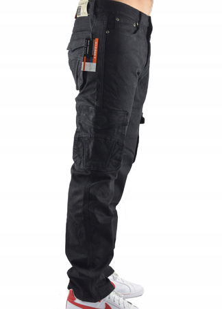 MESKIE JEANSY ST.LEONf BOJÓWKA OCIEPLANE CZARNE 39