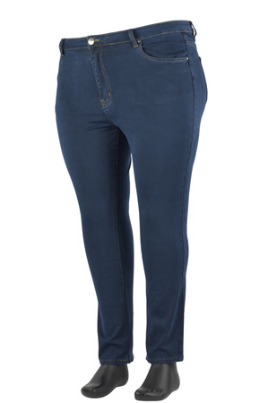 SPODNIE DAMSKIE JEANSY KAIWEISHI GRANATOWE W 46