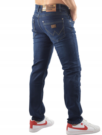 Spodnie męskie granatowe długość nogawki L34 jeansy dla wysokich