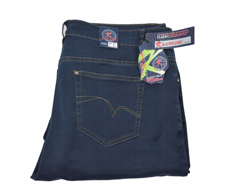 SPODNIE DAMSKIE JEANSY KAIWEISHI GRANATOWE W 46