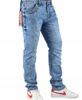 SPODNIE MESKI JEANSY NIEBIESKIE W36/L33 WYCIERANE