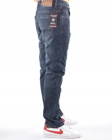 Spodnie jeansy meskie Sarol 38/32 grafitowo-szare