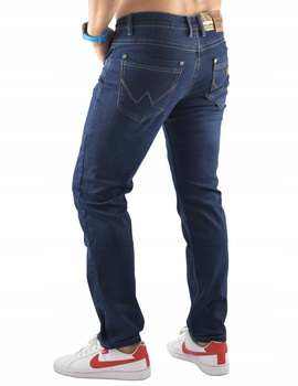 Spodnie męskie granatowe długość nogawki L34 jeansy dla wysokich
