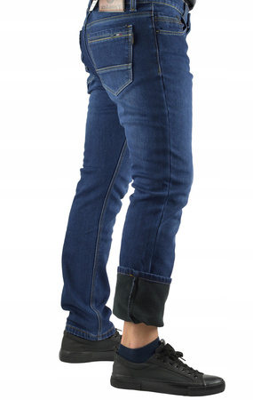 Jeansy Ocieplane Męskie ST.LEON Spodnie Granatowe W31