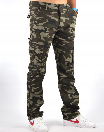 Meskie jeansy K&L spodnie moro bojówka