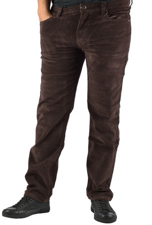 Sztruksy Męskie Brązowe St.Leon Spodnie tradycyjne nadwymiar od W 39 do W 48