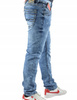 SPODNIE MESKI JEANSY NIEBIESKIE W36/L33 WYCIERANE