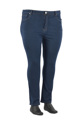SPODNIE DAMSKIE JEANSY KAIWEISHI GRANATOWE W 46