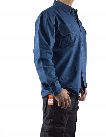 Koszula Jeansowa Niebieska Ciemna 5XL duży rozmiar