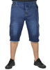 Krótkie jeansowe bojówki męskie plus size. W kolorze granatowym, od W 39 do W 48 