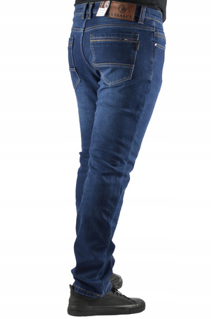 Jeansy Ocieplane Męskie ST.LEON Spodnie Granatowe W31