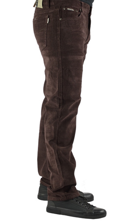 Sztruksy Męskie Brązowe St.Leon Spodnie tradycyjne nadwymiar od W 39 do W 48