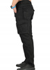 Spodnie Ocieplane polarem Męskie Bojówki Czarne EVIN jeans od W 32 do W 42 dł. L 30