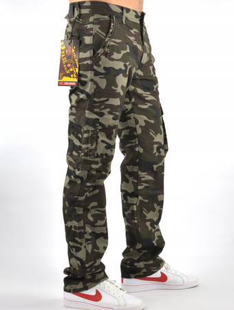 Meskie jeansy K&L spodnie moro bojówka