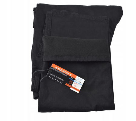 MESKIE JEANSY ST.LEONf BOJÓWKA OCIEPLANE CZARNE 39