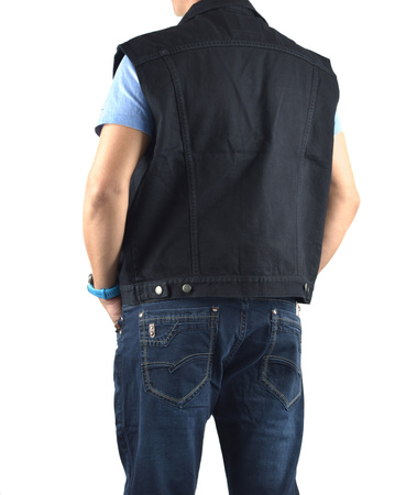 Kamizelka jeansowa męska czarna | Bezrękawnik Witboy | Retro styl | Rozmiary M–4XL | Produkt Polski