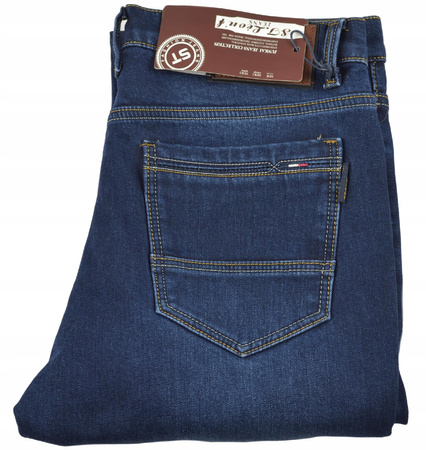 Jeansy Ocieplane Męskie ST.LEON Spodnie Granatowe W31