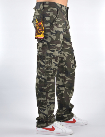 Meskie jeansy K&L spodnie moro bojówka