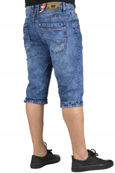 Spodenki jeansowe męskie za kolano niebieskie W 37