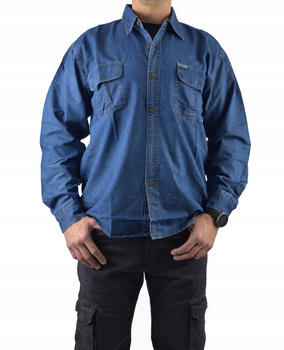 Koszula Jeansowa Niebieska Ciemna 5XL duży rozmiar