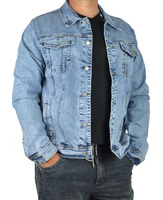 Kurtka męska jeans – elastyczna, jasna marmurkowa od L do 4XL