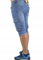 KRÓTKIE SPODENKI JEANSOWE MĘSKIE BOJÓWKI W44 DUŻE